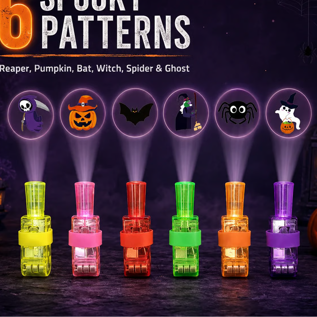 Halloween Finger Projector Lights 36 Piece Trick-or-Treat Favor Set